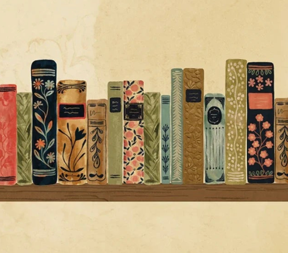 Novella Bookshelf Stripe NOVE6395 NE Sally Barlow P&B Textiles  Half Yard