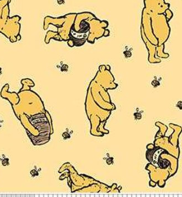 Winnie the Pooh Toss Sunshine C17002­-SUNSHINE Echo Park Riley Blake  Half Yard