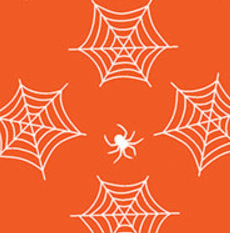 Black & Boo Spiders & Webs Orange 14566G38B Benartex Half Yard