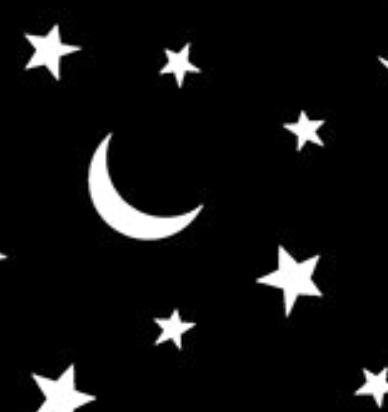 Black & Boo Little Stars & Moons Black 14563G12B Benartex Half Yard