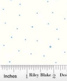 Dapple Dot Boy Blue C645-BOYBLUE on Off White Riley Blake Half Yard