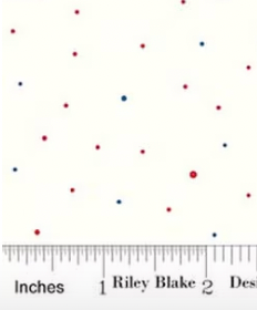Dapple Dot Patriotic C645-PATRIOTIC on Off White Riley Blake Half Yard
