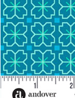 Color Pop Playground A-1696-T Pixel Petals Reef KP Creates Andover Half Yard