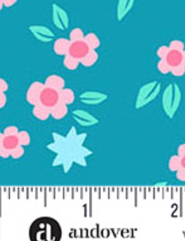 Color Pop Playground A-1694-T Starry Blooms Slate Blue KP Creates Andover Half Yard