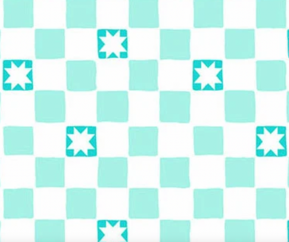 Color Pop Playground A-1699-L Twinkle Tiles Aqua KP Creates Andover Half Yard