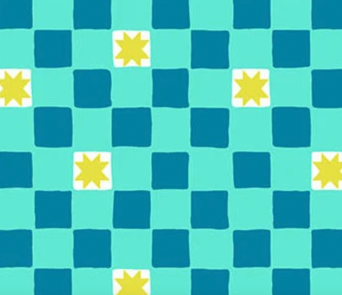 Color Pop Playground A-1699-T Twinkle Tiles Reef KP Creates Andover Half Yard