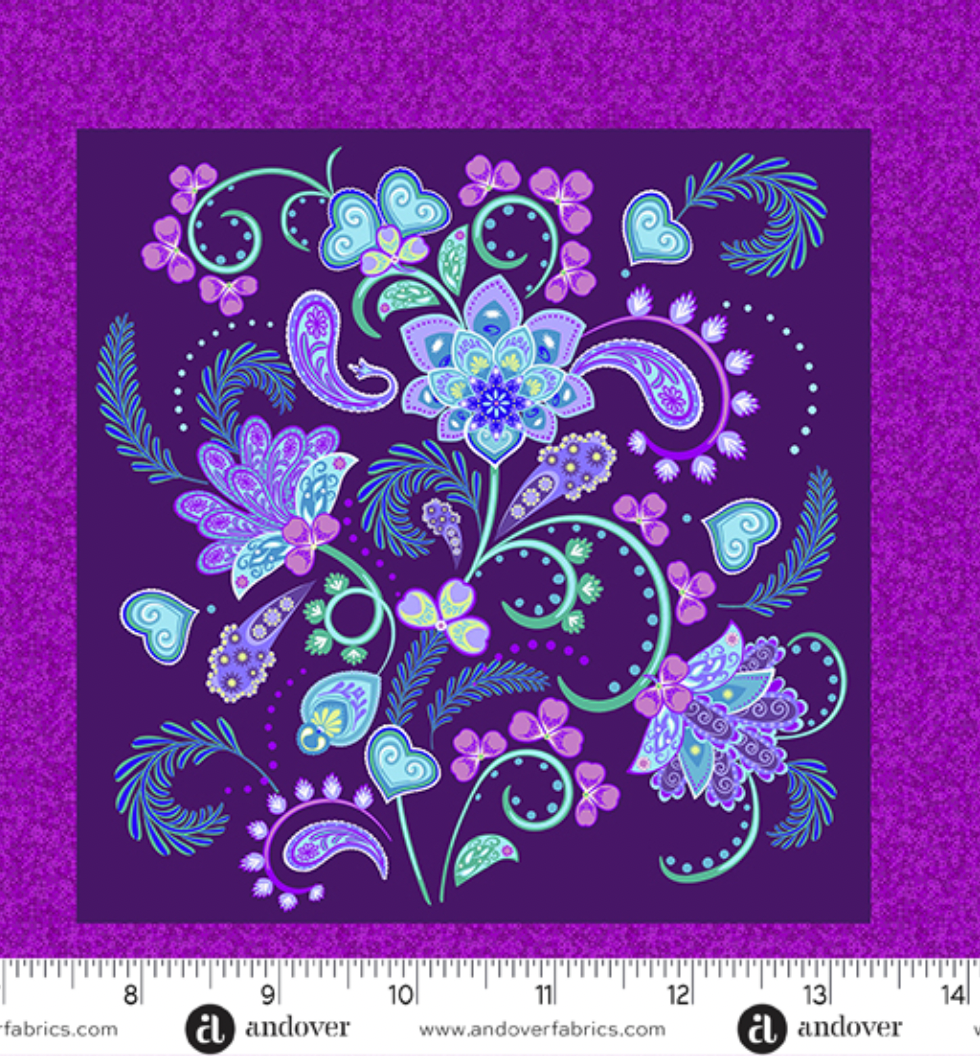 Fantasy Garden A-1553-X Panel Sarah Maxwell Andover 8 Yard Bolt