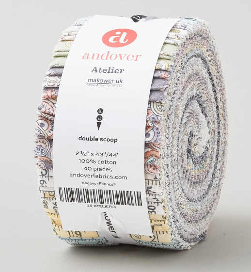 Atelier Jelly Roll 2.5" Strips Double Scoop 2S-ATELIER-X Makower UK Andover