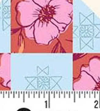 Petals and Stitches A-1573-B Garden Blocks Denim Andover Half Yard
