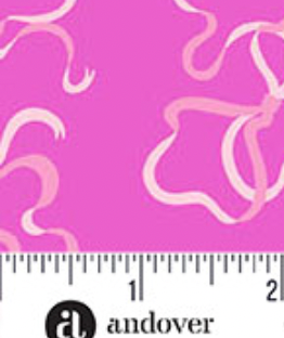 Heart Nouveau A-1313-P Curlicue Bows Pink Eye Candy Andover 14 Yard Bolt