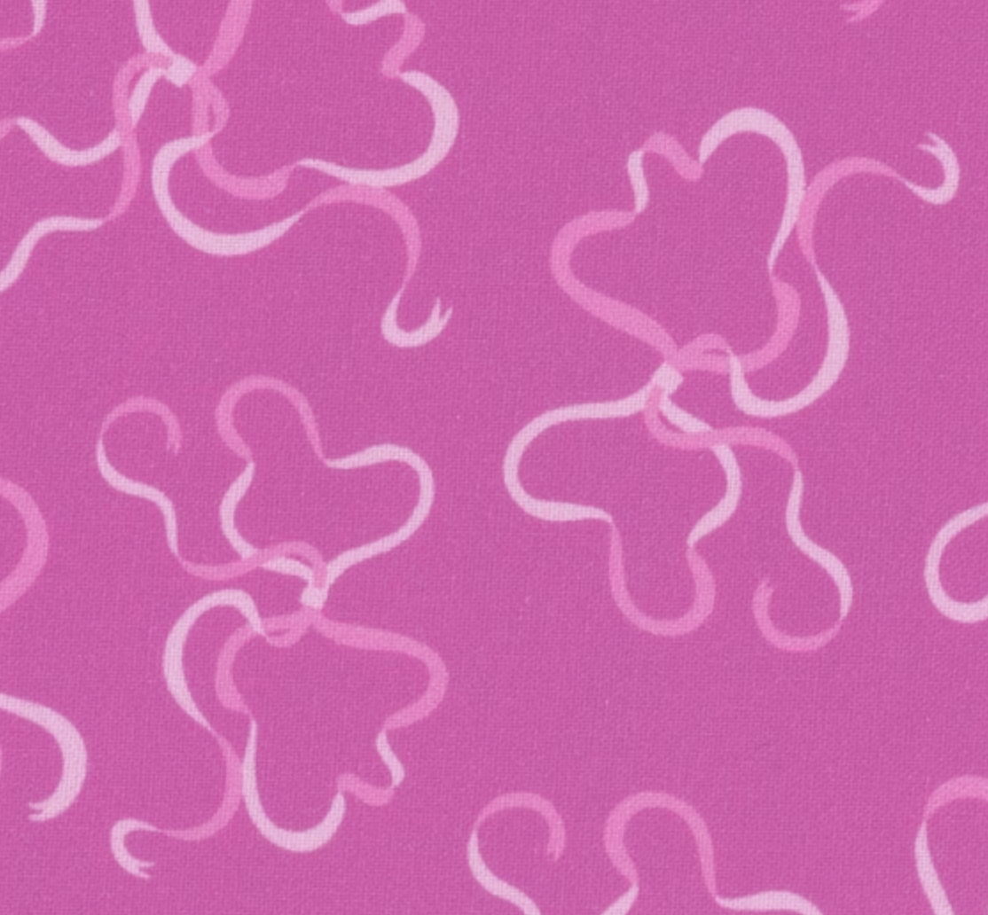 Heart Nouveau A-1313-P Curlicue Bows Pink Eye Candy Andover 14 Yard Bolt