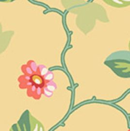 Poppies A-751-Y Floral Vine Yellow Andover Half Yard