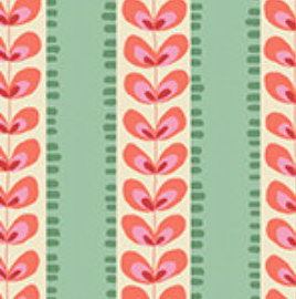 Poppies A-755-G Furrows Green Andover Half Yard