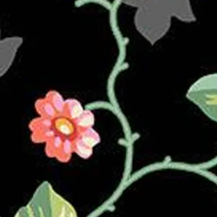 Poppies A-751-K Floral Vine Black Andover Half Yard