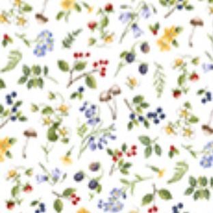 Country Mouse DP29010­-10 Sm Floral Toss White Northcott Half Yard