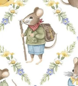 Country Mouse DP29008­-10 Diamond Grid White Northcott Half Yard