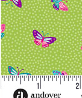 Tropica MU-149-G Butterflies Green Makower Andover 15 Yard Bolt