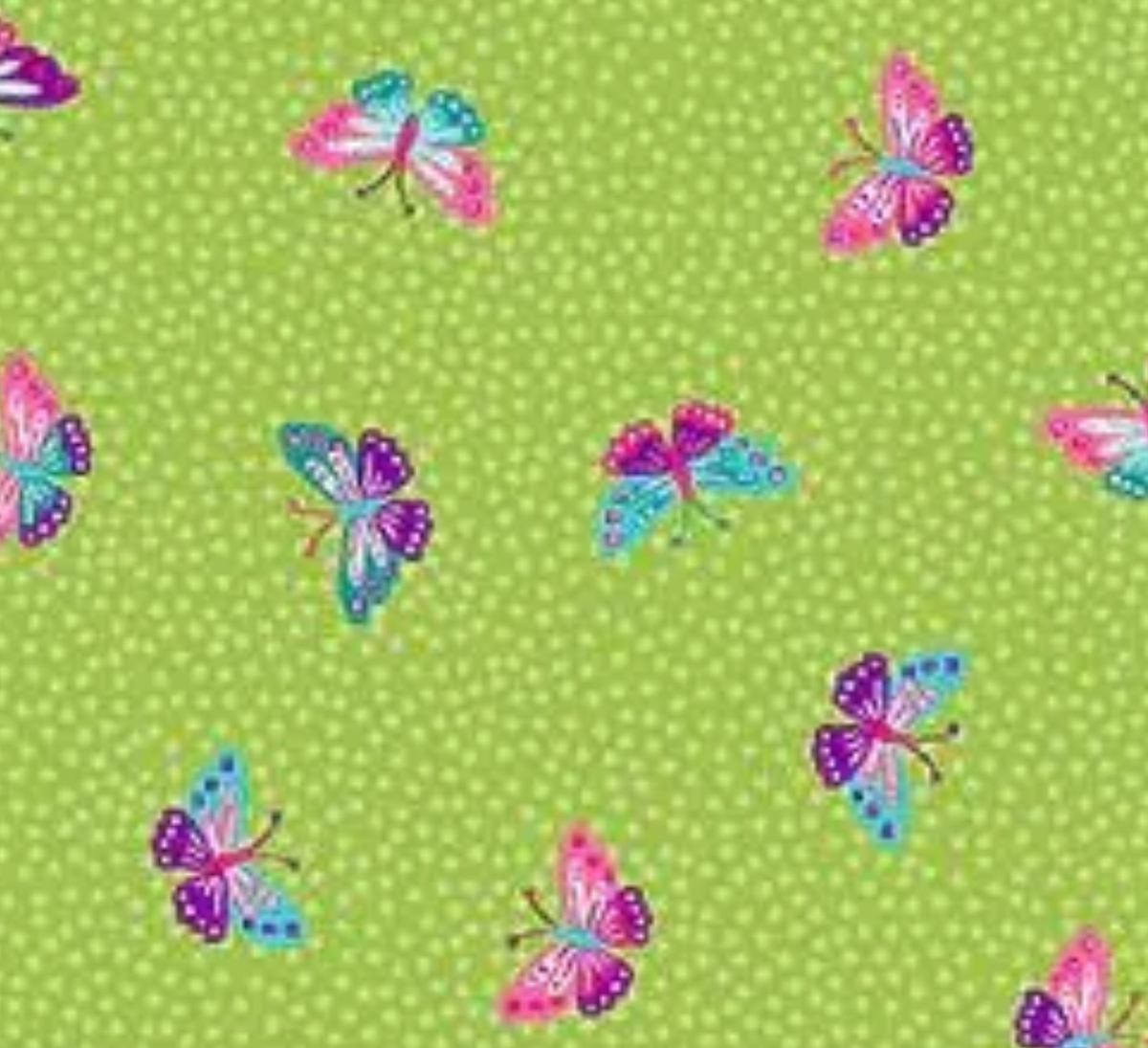Tropica MU-149-G Butterflies Green Makower Andover 15 Yard Bolt