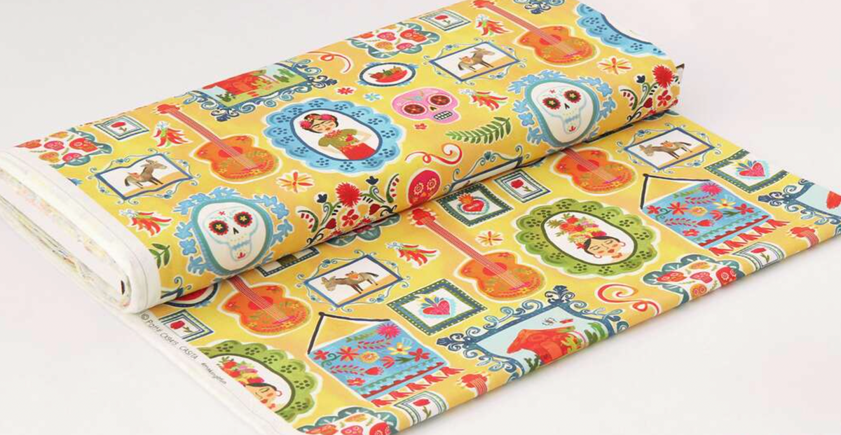 La Vida Loca CX9415-GOLD-D Casita Gold Michael Miller Half Yard