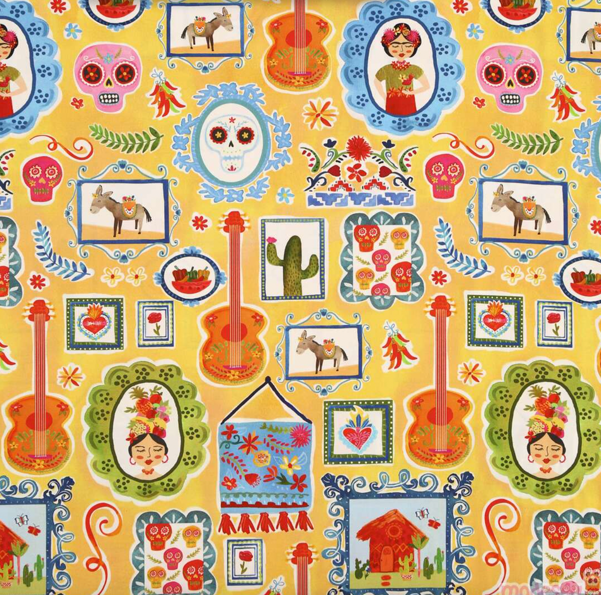 La Vida Loca CX9415-GOLD-D Casita Gold Michael Miller Half Yard