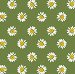 A Prairie Heart 1663545B Dainty Daisy Dark Fern Benartex Half Yard