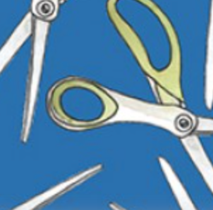 Mess Maker DC10154-BLUE-D A Cut Above Blue Michael Miller Half Yard