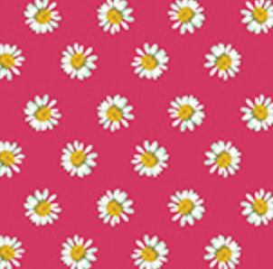 A Prairie Heart 1663523B Dainty Daisy Dark Pink Benartex Half Yard