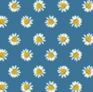 A Prairie Heart 1663555B Dainty Daisy Dark Prairie Sky Benartex Half Yard
