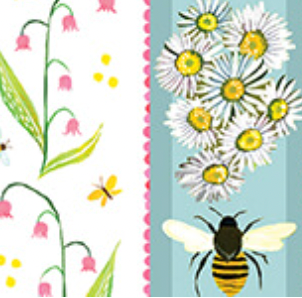 A Wildflower Heart 1651250B Honeyland Stripe Light Prairie Sky Blue Benartex Half Yard