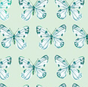 A Wildflower Heart 1651604B Flutter Pale Teal Benartex Half Yard