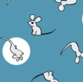 Goodnight Moon 227866 Mouse Blue Cloud9 Half Yard