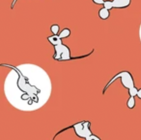 Goodnight Moon 227867 Mouse Red Cloud9 Half Yard
