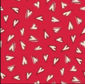 Folk Love 230087 Hearts Adrift Red Cloud9 Half Yard