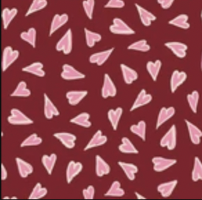 Folk Love 230089 Hearts Adrift Dark Red Cloud9 Half Yard