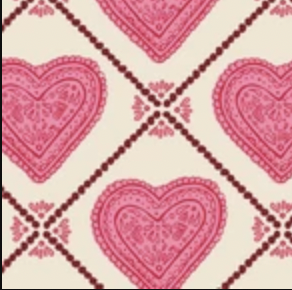 Folk Love 230095 Folk Hearts Pink Cloud9 Half Yard