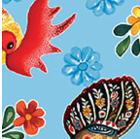 Farm Feathered Folk 1503654B Feathered Friends Sky Blue Benartex Half Yard