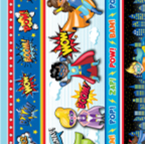 My Hero 1427799B Stripe Multi Benartex Half Yard