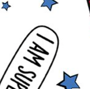 My Hero 1428009B Words White Benartex Half Yard