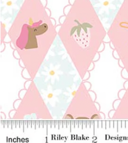 Little Posies C18321-PINK Diamonds Pink Riley Blake Half Yard