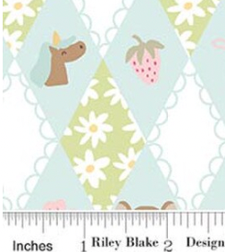 Little Posies C18321-AQUA Diamonds Aqua Riley Blake Half Yard