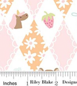 Little Posies C18321-ORANGE Diamonds Orange Riley Blake Half Yard