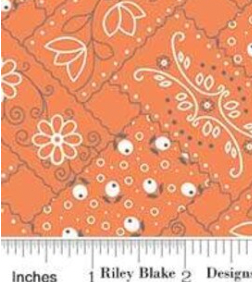 Farm Girl Vintage C7874-ORANGE Bandana Orange Riley Blake Half Yard