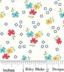 Farm Girl Vintage C7872-CLOUD Flower Cloud Riley Blake Half Yard