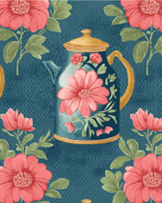 Sparrow Falls A-10390-B Afternoon Tea Deep Prussian Andover Half Yard