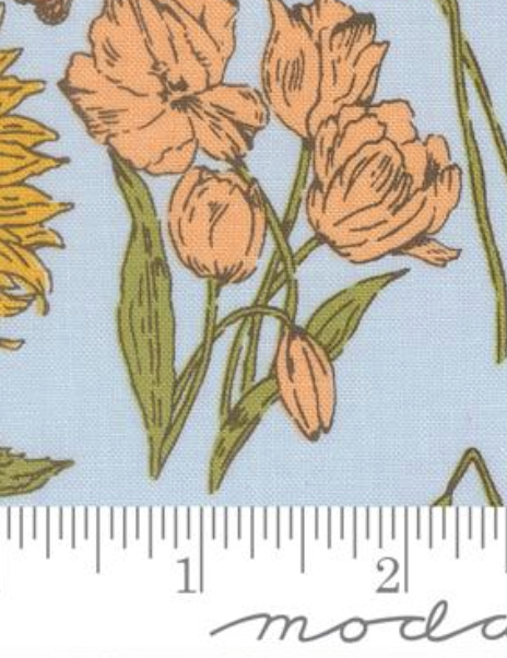My Secret Garden Bunnies 20982 20 Sky Moda Half Yard