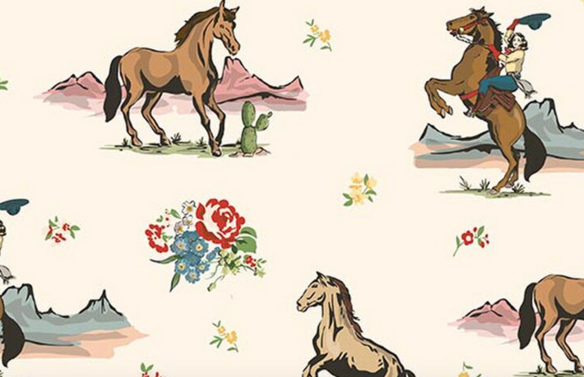 Cowgirl Main C17480-CREAM Cream Echo Park Paper Co. Riley Blake Half Yard