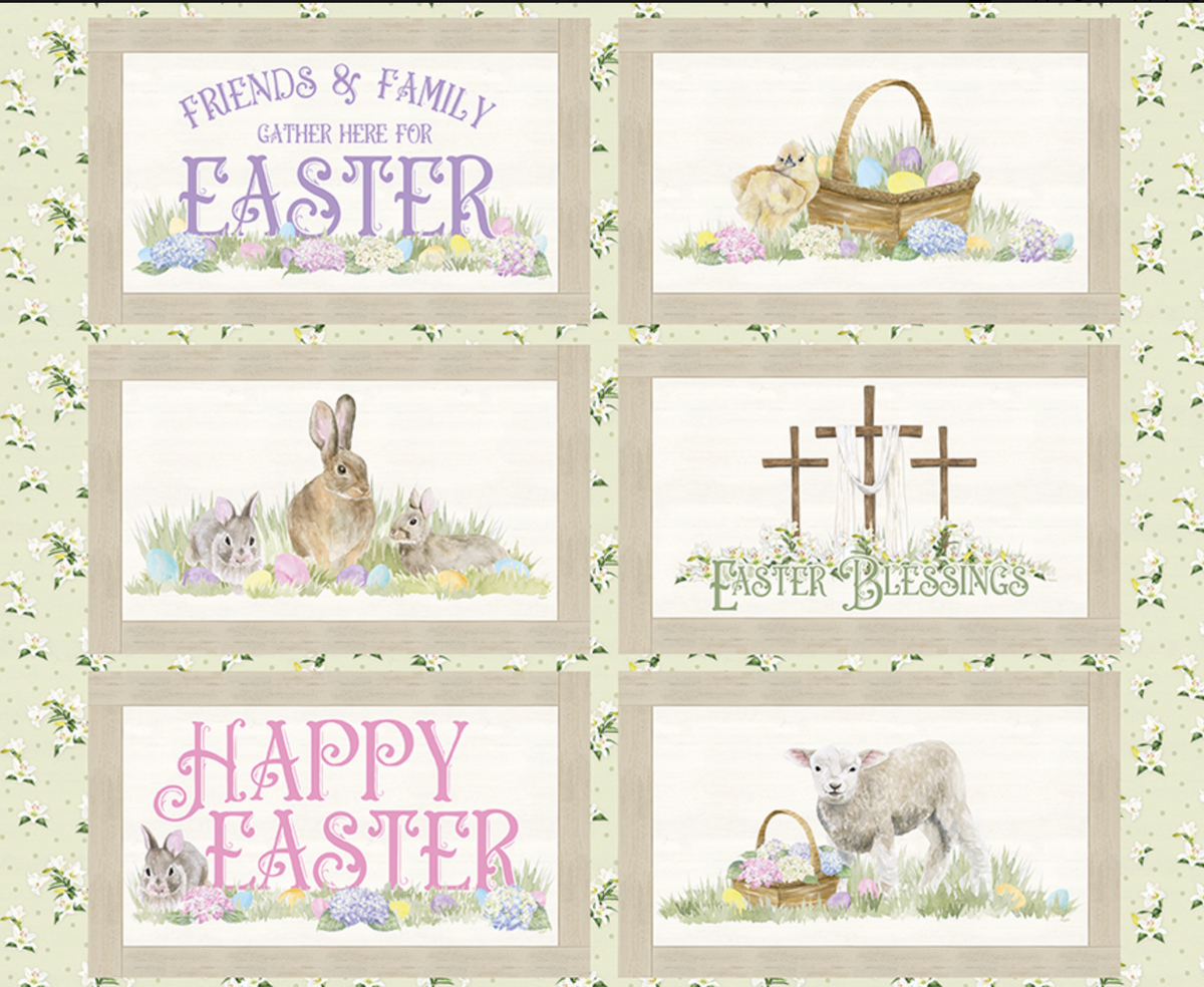 Easter Monthly Placemat 1 Yard Panel Tara Reed PD12406-APRIL Riley Blake 176P