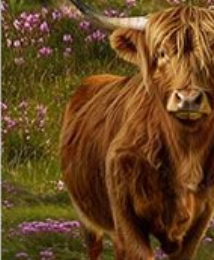 Heather & Highland Highland Cows WEST-CD4396 MEADOW Timeless Treasures Half Yard