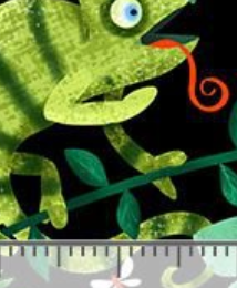 Pint-Sized Pets Geckos, Frogs & Lizards BUG-CD3335 FOREST Timeless Treasures Half Yard