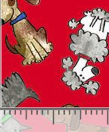 Top Dogs Tossed Dogs GAIL-CD4461 RED Timeless Treasures Half Yard
